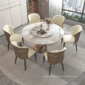 Luxury Iron Marble Round Dining Table With Turntable